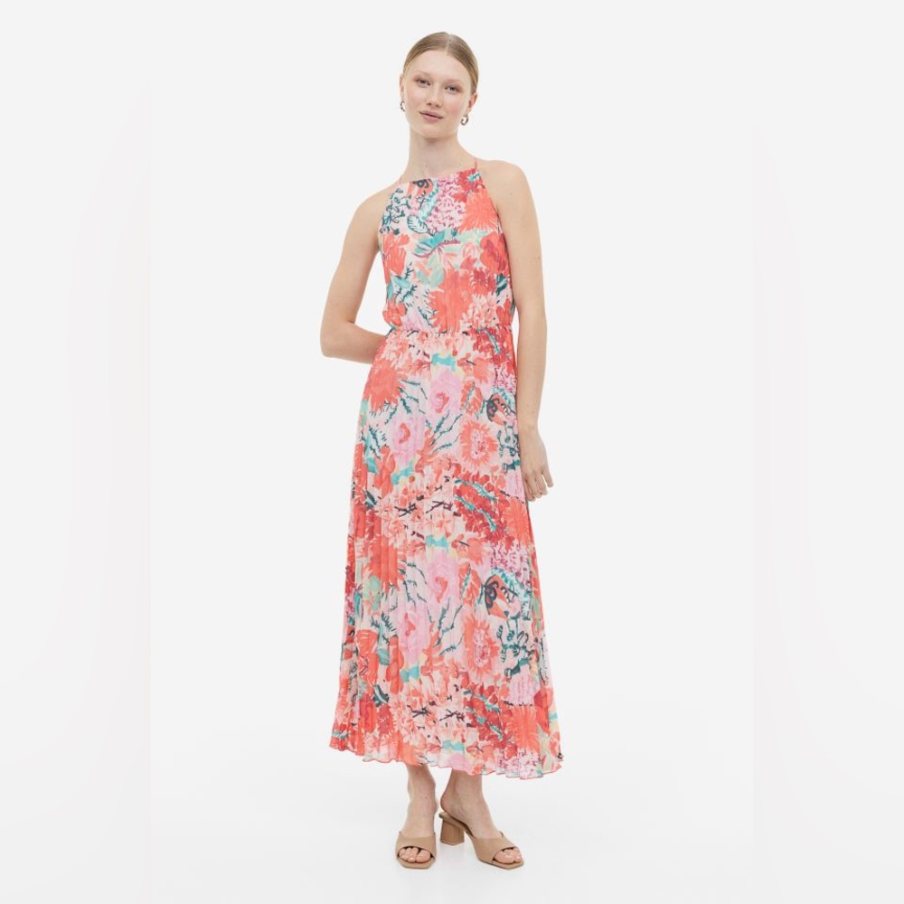 H&M pleated floral dress